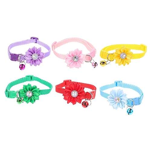 NESTINGHO 6St Blumenhalsband für Haustiere Kätzchen-Halskette Zierhalsband für Haustiere Verstellbares Haustierhalsband Blumenhalsband für Katzen dekoratives Kätzchenhalsband Welpenhalsband von NESTINGHO