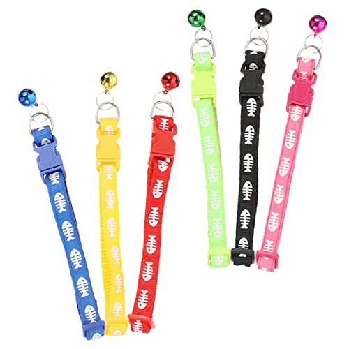 NESTINGHO 6St Haustierhalsband Mädchen-Katzen-ID- zarter Kätzchenkragen pet Supplies Hunde verstellbares Welpenhalsband Entzückendes Katzenhalsband im Musterstil PVC von NESTINGHO