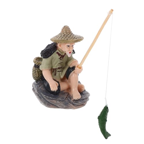 NESTINGHO Angelsteingarten für ältere Menschen Fischerfiguren Alter Männer Chinesisches Schlammmännermodell Aquarium Dekoration miniaturfiguren Skulptur -Statue Wohnkultur PVC von NESTINGHO