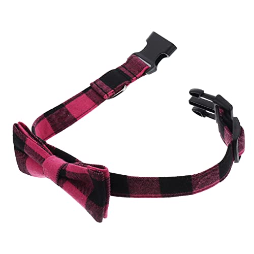 NESTINGHO Bogenkragen dekoratives Haustierhalsband Verstellbarer Krawattenkragen hundehalsband pink Hunde mit Schleife weihnachtsdeko Halskette hundezubehör Stoff Rosa von NESTINGHO