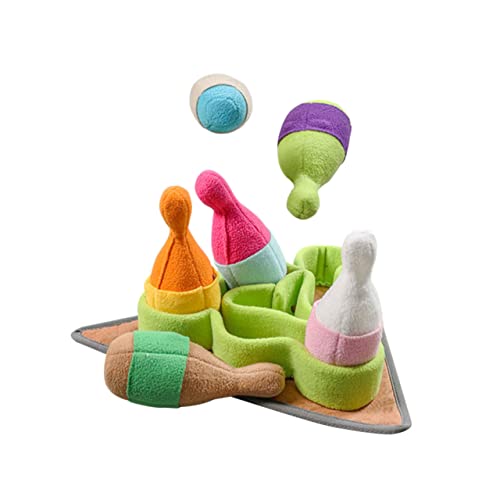 NESTINGHO Bowlingkugel-schnüffelmatte Plüschtiere Für Hunde Schnüffelkissen Für Hunde Interaktives Hundepuzzle Futterunterlage Für Haustiere Puzzle-Spielzeug Für Welpen Polarfleece Colorful von NESTINGHO