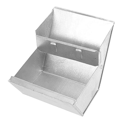 NESTINGHO Futterbox für Kaninchen Hasen heuraufe gemüsekorb essensbox Futterbox für Chinchillas Futterbox für Hamster Kleiner Futterautomat Tierfutterbehälter Speicherhalter Eisen Silver von NESTINGHO