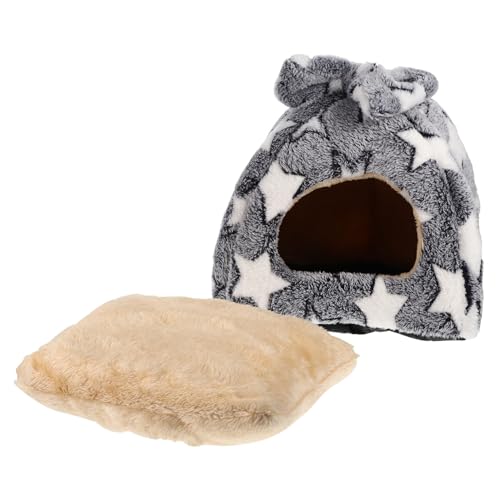 NESTINGHO Hamsternest Käfigbett Für Kleintiere Hamster-plüsch-Tunnel Meerschweinchen Versteck Meerschweinchenhaus Winterliches Rattennest Igel Dekor Hamsterplüsch Hamster Rasthaus Grey ， von NESTINGHO