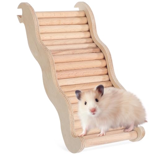 NESTINGHO Hamstertreppe Hamster brücke hamsterzubehör holzbrücke Hamster Holzleiter Kleintier Spielzeug Chinchilla-Spielzeug Rattenleiter Leiterplattform für Meerschweinchen Birkenbrett von NESTINGHO