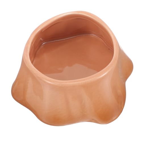 NESTINGHO Haustiernapf hamsterzubehör Hamster zubehör Futter Container Hamster Geschirr wasserschüssel pet Bowl Wasserschale Futternapf für Hamster Futternapf für Kaninchen Keramik Orange von NESTINGHO