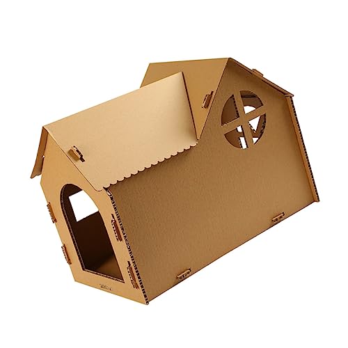 NESTINGHO Katzenhaus Kätzchen-spielspielzeug Katzenkratzbrett Katzenkratzkarton Katzenmatte Spielzeug Kätzchen Kratzbrett Katze Polsterbett Kratzunterlage Für Katzen Wellpapier Light Brown von NESTINGHO