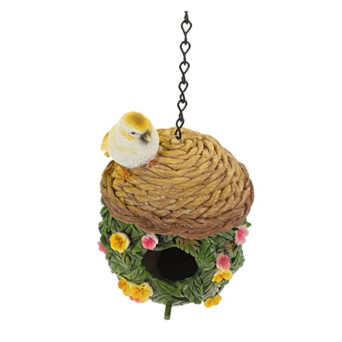 NESTINGHO Outdoor-Vogelhaus-Ornament Papageienbett für Vögel hängendes Dekor Garten hängendes Vogelhaus Vogelrastplatz tierheim vogelhäuser für draußen Vogelhaus für Käfig Vogelbrutnest Harz von NESTINGHO