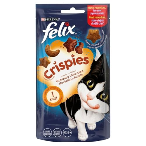 NESTLE POLSKA Delicia Felix Trockenfutter für Katzen, 45 g, Crispies Wołowina, Kura/8 von NESTLE POLSKA