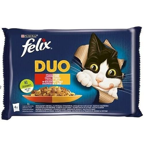 NESTLE POLSKA Félix Sasz Nassfutter für Katzen, 4 x 85 g, ländliche Aromen in Gelee / 12 von NESTLE POLSKA