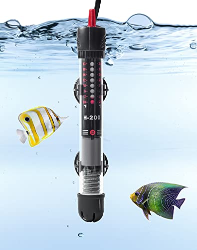 NETONDA Aquarium Heizung 60l 50W Aquarium Heizstab einstellbar Aquariumheizer mit Thermostat Regelheizer für Fischtanks und Aquarium 30L-60L (20-34°C, 50W) von NETONDA