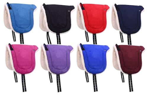 NETPROSHOP Bareback Pad Velour Reiten ohne Sattel mit Weichem Kunstfell Shetty/Pony/Full, Groesse:Full, Farbe:Rot von NETPROSHOP