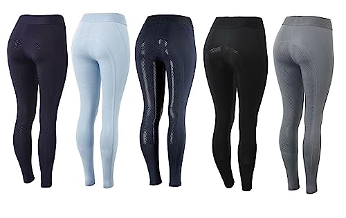 netproshop Damen Sommer Schlüpf Reithose Leggings Tights Vollbesatz Leicht Gr. 34-46, Damengroesse:38, Farbe:Anthrazit von NETPROSHOP