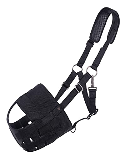 NETPROSHOP Fressbremse Beweidungsmaske mit Nasenlöchern Shetty Pony Cob Full XLFull, Groesse:XL Full, Farbe:Schwarz von NETPROSHOP