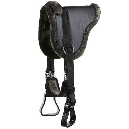 NETPROSHOP Komplettset Bareback Sattel mit Steigbügeln und Sattelgurt Pony Cob, Groesse:Pony von NETPROSHOP