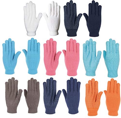 netproshop Damen Magic Handschuhe mit Gumminoppen Weich und Elastisch Einheitsgröße, Farbe:Schwarz von NETPROSHOP