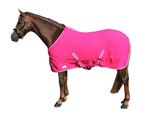 netproshop Fleece Abschwitzdecke mit Kreuzbegurtung, Farbe: Pink Gr. 105-155cm, Groesse:115 von NETPROSHOP