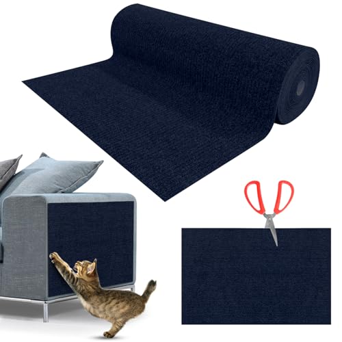 Kratzmatte Katze Selbstklebend,Kratzfestes Sofa kratzmatte Katze,Selbstklebend Kratzteppich Katze Wand,Wiederverwendbar kratzteppich Katze,DIY kratzmatte selbstklebend 40 * 200cm Blau von NEUFOOD