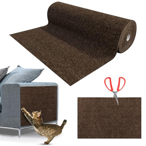 Kratzmatte Katze Selbstklebend,Kratzfestes Sofa kratzmatte Katze,Selbstklebend Kratzteppich Katze Wand,Wiederverwendbar kratzteppich Katze,DIY kratzmatte selbstklebend 40 * 200cm braun von NEUFOOD