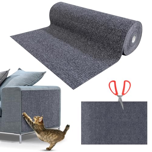 Kratzmatte Katze Selbstklebend,Kratzfestes Sofa kratzmatte Katze,Selbstklebend Kratzteppich Katze Wand,Wiederverwendbar kratzteppich Katze,DIY kratzmatte selbstklebend 40 * 200cm dunkelgrau von NEUFOOD