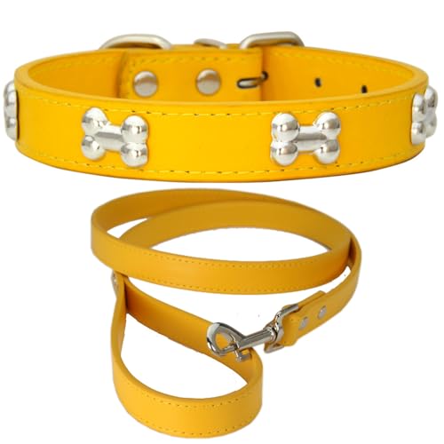 NEUSOP Hundehalsband aus Leder, verstellbar, Hundeleine, Hundehalsband, Halsbänder für Hunde, Katzen, Welpen, Halsband für Haustiere XS von NEUSOP