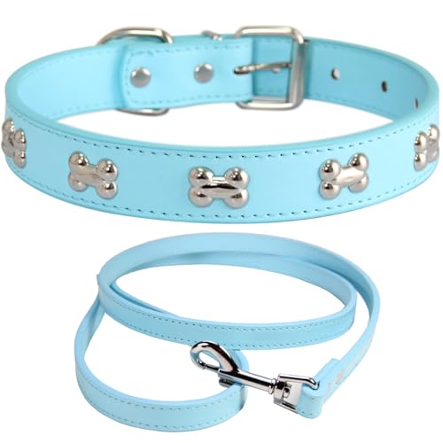 NEUSOP Hundehalsband aus Leder, verstellbar, Hundeleine, Hundehalsband, Halsbänder für Hunde, Katzen, Welpen, Halsband für Haustiere XS von NEUSOP