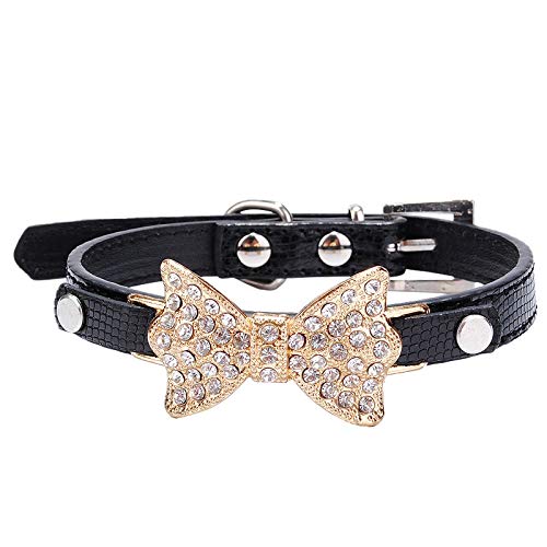 Hundehalsband Bling Kristall Bowknot Halsband Samt Glocke Herzform Haustier Halskette Haustier Halsband Welpe Halsreif Katze Halskette von NEVRTP