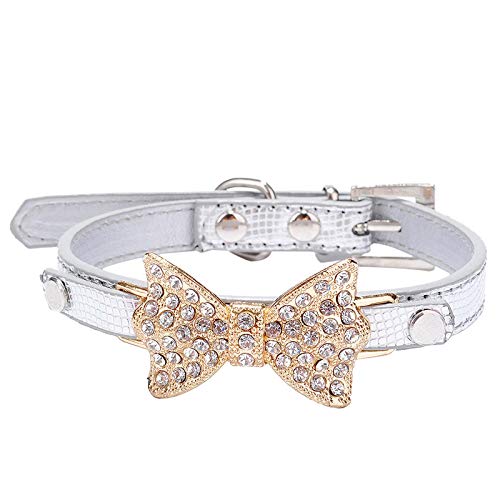 Hundehalsband Bling Kristall Bowknot Halsband Samt Glocke Herzform Haustier Halskette Haustier Halsband Welpe Halsreif Katze Halskette von NEVRTP