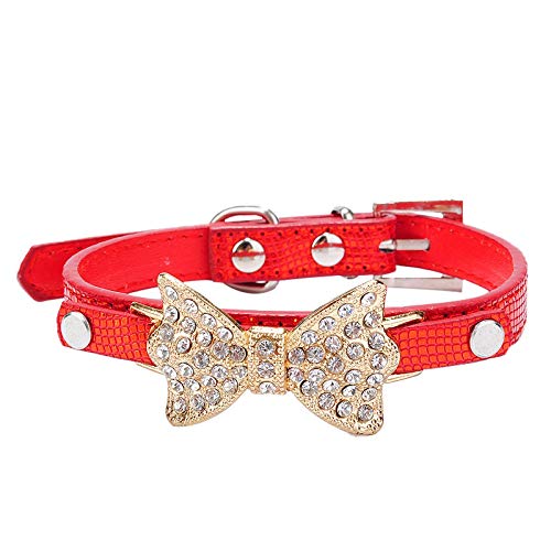 Hundehalsband Bling Kristall Bowknot Halsband Samt Glocke Herzform Haustier Halskette Haustier Halsband Welpe Halsreif Katze Halskette von NEVRTP