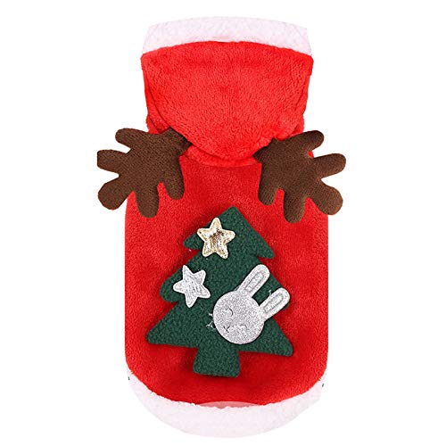 NEVRTP Haustier Weihnachtskostüme Santa Hundekleidung für kleine Hunde Jungen Herbst Wintermäntel Hündchen Outfits Welpen Kitty Hoodies von NEVRTP