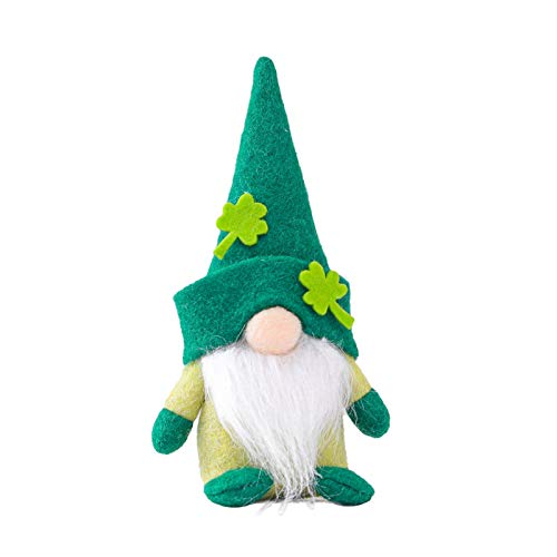 NEVRTP Set von 2 St.Patrick's Day GNOME Dekorationen Irische GNOME Ornamente Handgemachte Irish Leprechaun Nisse für Irish Saint Paddy's Day Geschenk Shamrock (Grün -B) von NEVRTP