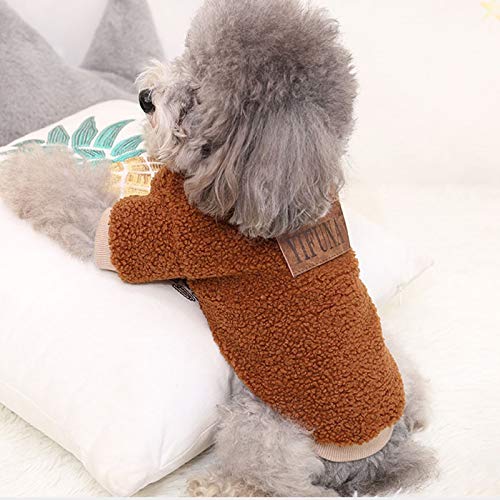 NEVRTP hundemantel wasserdicht,hundemantel Winter,Haustier Winter warm niedlich Haustier Hund Pullover Fleece Pullover mit Katze Kleidung Plüsch Mantel Pullover für von NEVRTP