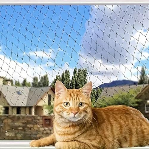 NEWFUN Katzennetz für Balkon,10X3M Balkonnetz für Katzen, Katzennetz Balkon, Stabiles, Langlebiges,Wetterfestes Katzenschutznetz mit Befestigungsschnüren, Heringen und Kabelbindern,Katzennetz Balkon von NEWFUN