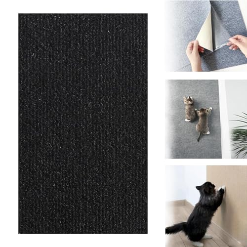 Cat Scratching Mat, Climbing Cat Scratcher, Cat Wall Scratcher - Trimmable Wall Mounted Cat Scratcher Climber Mat, Cat Scratch Furniture Protector for Couch, Wall, Bed (Black,12 * 39in) von NEZIH