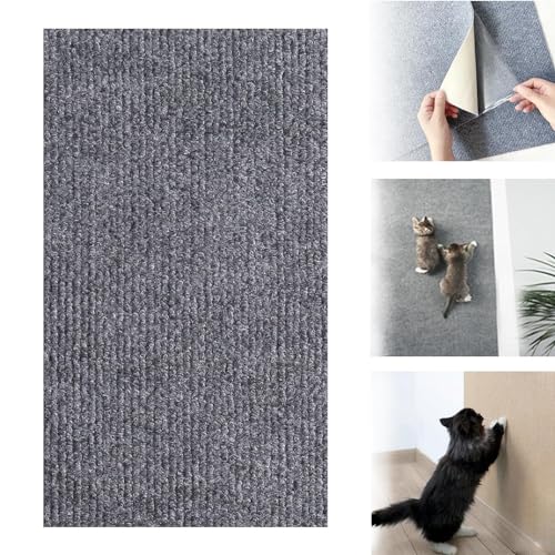 Cat Scratching Mat, Climbing Cat Scratcher, Cat Wall Scratcher - Trimmable Wall Mounted Cat Scratcher Climber Mat, Cat Scratch Furniture Protector for Couch, Wall, Bed (Light Grey,16 * 39in) von NEZIH