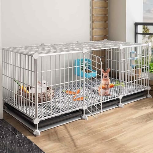 NEZIH Animal Playpen Mit Tablett, Haustierkäfige Für Kleine Tiere, Meerschweinchenkäfig, 1,3 cm Verschlüsseltes Netz, Tablettdesign/B von NEZIH