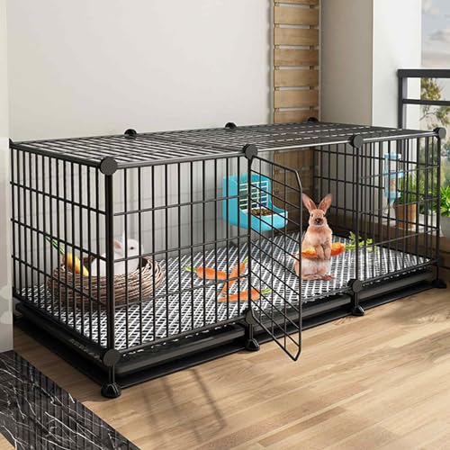 NEZIH Animal Playpen Mit Tablett, Haustierkäfige Für Kleine Tiere, Meerschweinchenkäfig, 1,3 cm Verschlüsseltes Netz, Tablettdesign/a von NEZIH