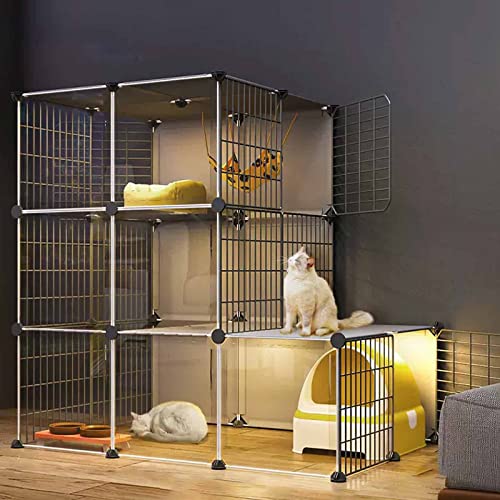 NEZIH Cat Carrier Box, Animal Playpen Pvc Transparentes Design, Die Lebensmittelseite Ist Getrennt, Der Boden Ist Verstärkt Und Tragend/B/110 * 75 * 109Cm von NEZIH