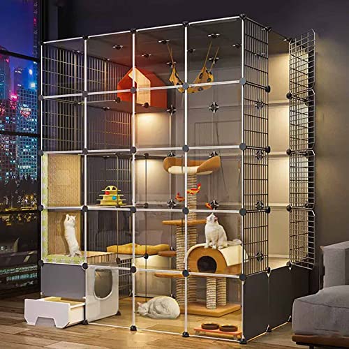 NEZIH Cat Carrier Box, Animal Playpen Pvc Transparentes Design, Die Lebensmittelseite Ist Getrennt, Der Boden Ist Verstärkt Und Tragend/B/145 * 110 * 180Cm von NEZIH