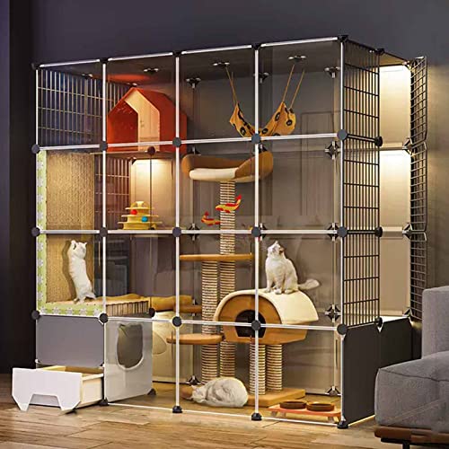 NEZIH Cat Carrier Box, Animal Playpen Pvc Transparentes Design, Die Lebensmittelseite Ist Getrennt, Der Boden Ist Verstärkt Und Tragend/a/145 * 75 * 145Cm von NEZIH