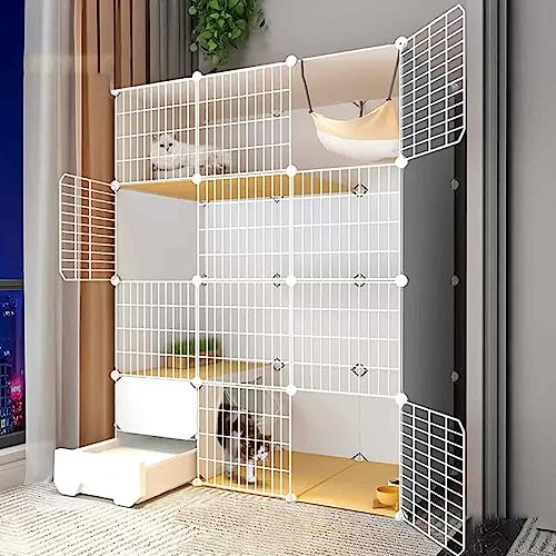 NEZIH Cat-Playpens, Pet-Playpen, Kitten-Playpen, Doppelschicht Gewichtete Plattform, Leicht Zu Montieren Die Cattery/B/111 * 49 * 145Cm von NEZIH