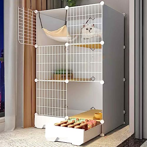 NEZIH Cat-Playpens, Pet-Playpen, Kitten-Playpen, Doppelschicht Gewichtete Plattform, Leicht Zu Montieren Die Cattery/B/75 * 49 * 127Cm von NEZIH