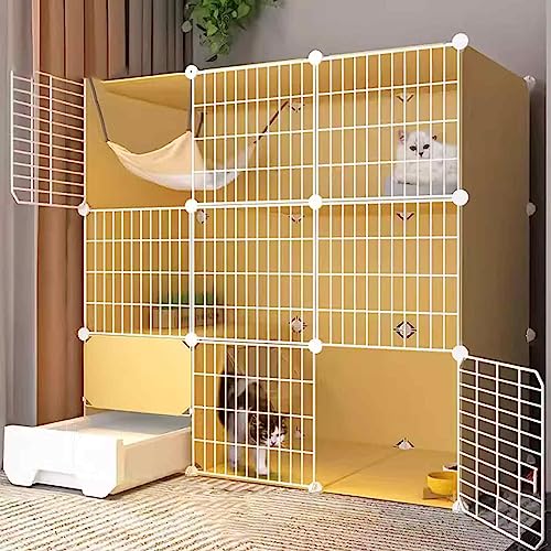 NEZIH Cat-Playpens, Pet-Playpen Für Katzen, Kätzchen-Playpen, Doppelschichtgewichtete Plattform, Einfach Zu Montieren, Die Katterie Zu Montieren von NEZIH