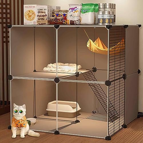 NEZIH Cat-Spielstall/Katzen Eingeschlossen, Kleine Katzenkiste, DIY Hohe Definition Und Transparent, Rundum Verstärkt,/75 * 75 * 73Cm von NEZIH