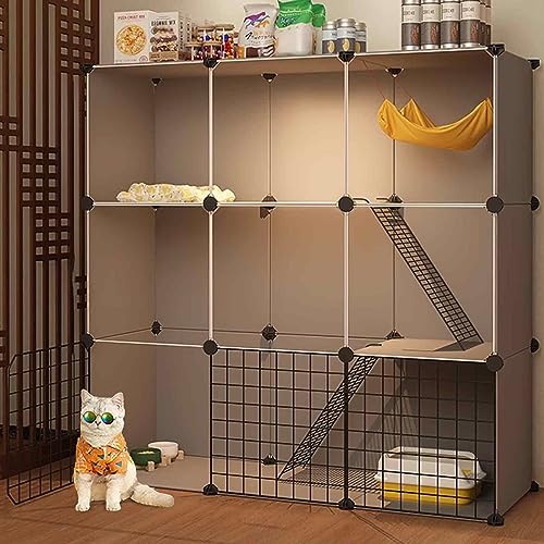 NEZIH Cat-Spielstall/Katzen Eingeschlossen, Kleine Katzenkiste, Diy Hohe Definition Und Transparent, Rundum Verstärkt,/111 * 39 * 109Cm von NEZIH