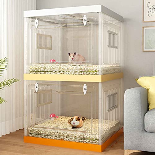 NEZIH Hamster -Käfig Großes Glas, Chinchilla -Häuser, Hoch Transparentes Pp -Material Für Eichhörnchen/Eidechse/Schildkröte/Rutin -Huhn/B-Double Layer von NEZIH