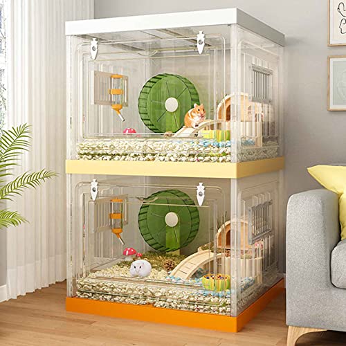 NEZIH Hamster -Käfig Großes Glas, Chinchilla -Häuser, Hoch Transparentes Pp -Material Für Eichhörnchen/Eidechse/Schildkröte/Rutin -Huhn/D-Double-Layer 6-Piece Set von NEZIH