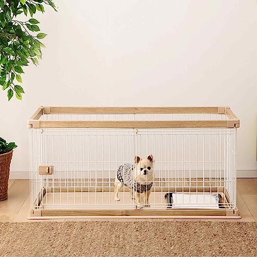 NEZIH Hundespielstifte Pet Playpen, Abs -Harz -Holzkorn Und Metallrahmen, Leicht Zu Reinigen Und Zu Installieren, Klein/Mittel/Groß/Übergroß/L-120 * 80 * 71Cm von NEZIH