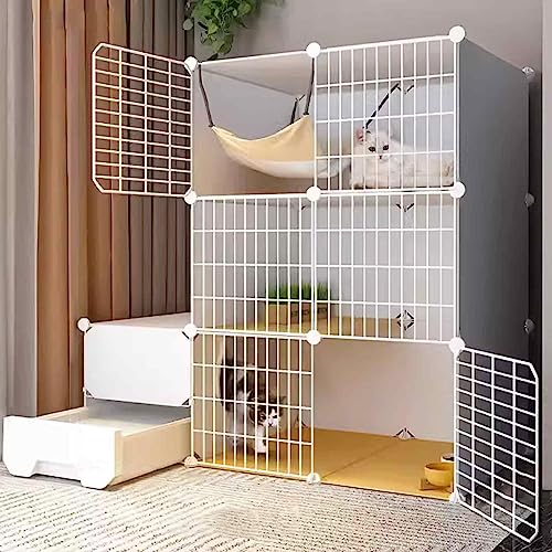 NEZIH Kätzchen-Playpen, Doppelschicht Gewichtete Plattform, Einfach Zu Montieren Der Keuterei/B/111 * 49 * 109Cm von NEZIH