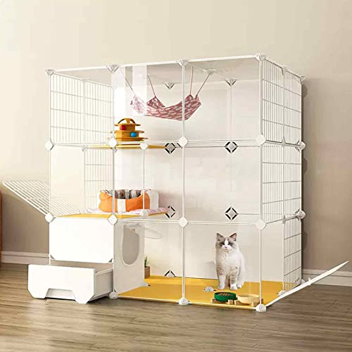 NEZIH Kätzchengehäuse, PVC Transparent Design Cat Playpen, Der Boden Ist Verstärkt Und Tragend Und Leicht Zu Reinigen Cat Villa/B/111 * 75 * 111Cm von NEZIH