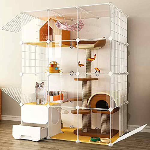 NEZIH Kätzchengehäuse, PVC Transparent Design Cat Playpen, Der Boden Ist Verstärkt Und Tragend Und Leicht Zu Reinigen Cat Villa/a/111 * 75 * 147Cm von NEZIH